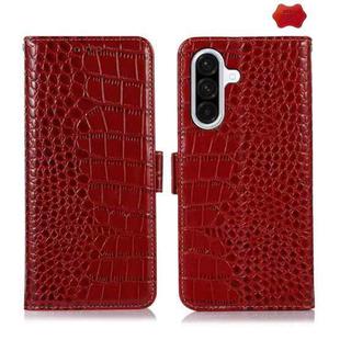 For Samsung Galaxy A17 5G Crocodile Top Layer Cowhide Leather Phone Case(Red)