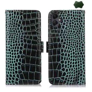 For Samsung Galaxy A07 5G Crocodile Top Layer Cowhide Leather Phone Case(Green)