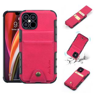 For iPhone 12 mini Cloth Texture + TPU Vertical Flip Case with Card Slots(Red)