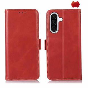 For Samsung Galaxy A17 5G Magnetic Crazy Horse Texture Genuine Leather RFID Phone Case(Red)