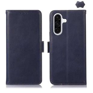 For Samsung Galaxy A17 5G Magnetic Crazy Horse Texture Genuine Leather RFID Phone Case(Blue)
