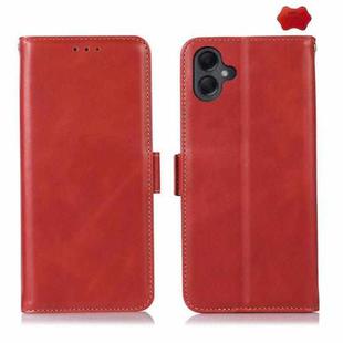 For Samsung Galaxy A07 5G Magnetic Crazy Horse Texture Genuine Leather RFID Phone Case(Red)
