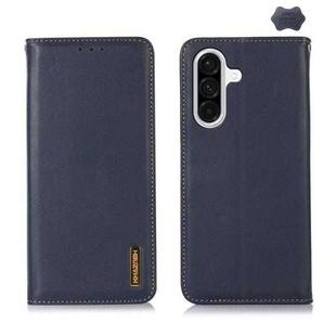 For Samsung Galaxy A17 5G KHAZNEH Nappa Top Layer Cowhide Leather Phone Case(Blue)