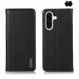 For Samsung Galaxy A17 5G KHAZNEH Nappa Top Layer Cowhide Leather Phone Case(Black)