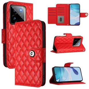 For Realme GT 7 Pro 5G Rhombic Texture Flip Leather Phone Case with Lanyard(Red)