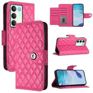For Realme V70 / 14x Global / C75 5G Rhombic Texture Flip Leather Phone Case with Lanyard(Rose Red)