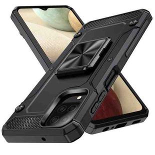 For Samsung Galaxy A12 Nacho Shockproof Metal Holder Phone Case(Black)