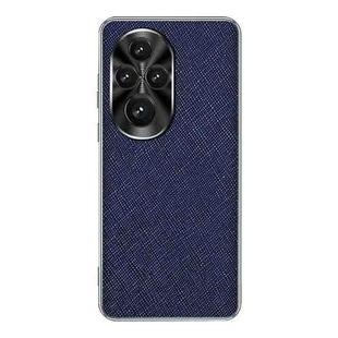 For Honor 200 Pro Silver Edge Cross Texture PU Leather Phone Case(Sapphire Blue)