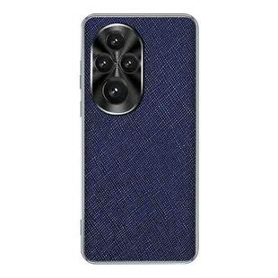 For Honor 200 Silver Edge Cross Texture PU Leather Phone Case(Sapphire Blue)