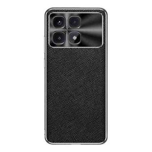 For Redmi K70 Ultra Silver Edge Cross Texture PU Leather Phone Case(Black)