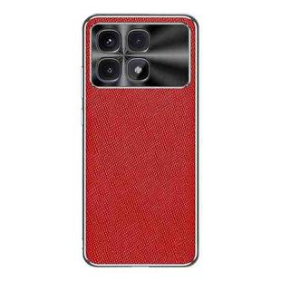 For Redmi K70 Ultra Silver Edge Cross Texture PU Leather Phone Case(Red)