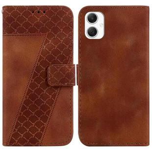 For Samsung Galaxy A06 4G Seven-shaped Embossed Leather Phone Case(Brown)
