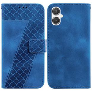 For Samsung Galaxy A25 5G / A25e JP Edition Seven-shaped Embossed Leather Phone Case(Blue)