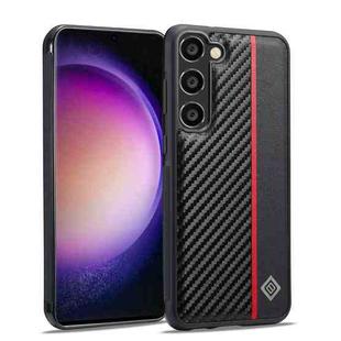 For Samsung Galaxy S25+ 5G LC.IMEEKE 3 in 1 Carbon Fiber Texture Shockproof Phone Case(Black)