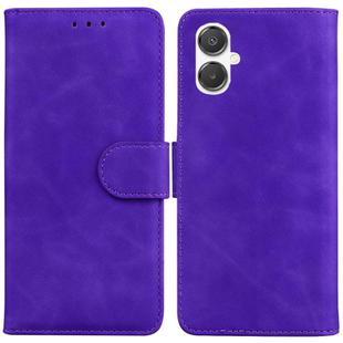 For Samsung Galaxy A25 5G / A25e JP Edition Skin Feel Pure Color Flip Leather Phone Case(Purple)
