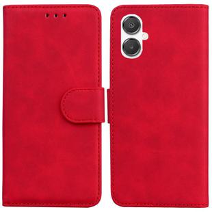 For Samsung Galaxy A25 5G / A25e JP Edition Skin Feel Pure Color Flip Leather Phone Case(Red)