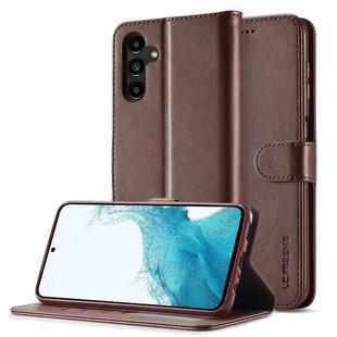 For Samsung Galaxy S24 FE 5G LC.IMEEKE Calf Texture Leather Phone Case(Coffee)