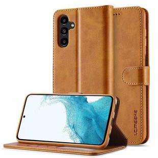 For Samsung Galaxy S24 FE 5G LC.IMEEKE Calf Texture Leather Phone Case(Brown)