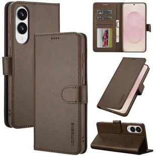 For Samsung Galaxy S25 Edge 5G LC.IMEEKE Calf Texture Leather Phone Case(Coffee)