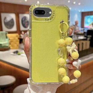 For iPhone 6 Plus / 7 Plus / 8 Plus TPU + PC + Glitter Sequins Full Coverage Phone Case with Bracelet(Yellow)