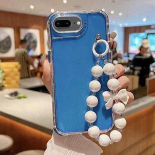 For iPhone 6 Plus / 7 Plus / 8 Plus TPU + PC + Glitter Sequins Full Coverage Phone Case with Bracelet(Blue)