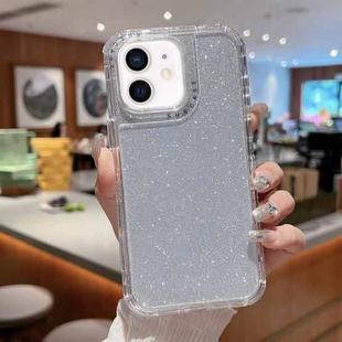 For iPhone 11 TPU + PC + Glitter Paper Full Coverage Phone Case(Silver)