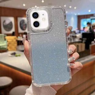 For iPhone 11 TPU + PC + Glitter Paper Full Coverage Phone Case(Blue)