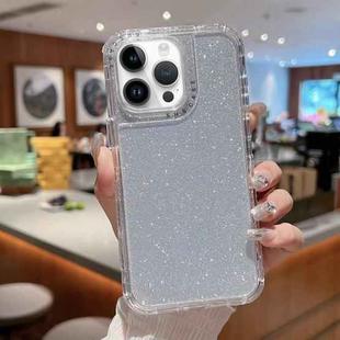 For iPhone 12 Pro Max TPU + PC + Glitter Paper Full Coverage Phone Case(Silver)