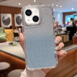 For iPhone 13 TPU + PC + Glitter Paper Full Coverage Phone Case(Blue)