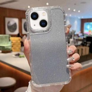 For iPhone 13 TPU + PC + Glitter Paper Full Coverage Phone Case(Grey)