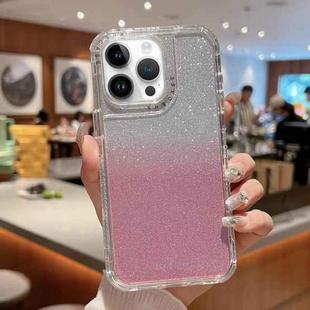 For iPhone 13 Pro Max TPU + PC + Glitter Paper Full Coverage Phone Case(Pink)