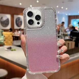 For iPhone 16 Pro TPU + PC + Glitter Paper Full Coverage Phone Case(Pink)