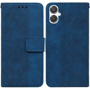 For Samsung Galaxy A25 5G / A25e JP Edition Geometric Embossed Leather Phone Case(Blue)