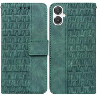 For Samsung Galaxy A25 5G / A25e JP Edition Geometric Embossed Leather Phone Case(Green)