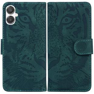 For Samsung Galaxy A25 5G / A25e JP Edition Tiger Embossing Pattern Flip Leather Phone Case(Green)