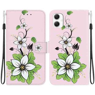 For Samsung Galaxy A06 4G Crystal Texture Colored Drawing Leather Phone Case(Lily)