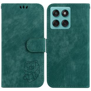 For Samsung Galaxy A25 5G / A25e JP Edition Little Tiger Embossed Leather Phone Case(Green)