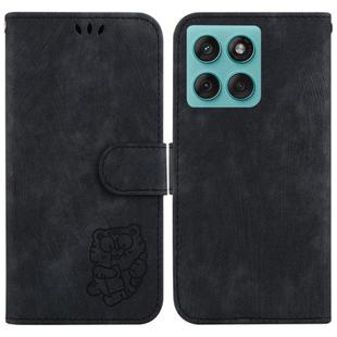 For Samsung Galaxy A25 5G / A25e JP Edition Little Tiger Embossed Leather Phone Case(Black)