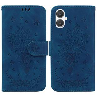 For Samsung Galaxy A25 5G / A25e JP Edition Butterfly Rose Embossed Leather Phone Case(Blue)