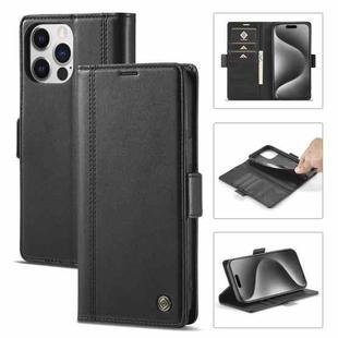 For iPhone 16 Pro LC.IMEEKE Skin-friendly Card Slots Leather Phone Case(Black)