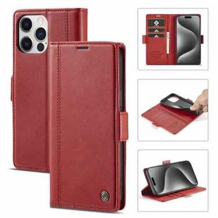 For iPhone 16 Pro LC.IMEEKE Skin-friendly Card Slots Leather Phone Case(Red)