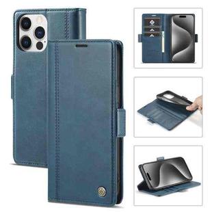 For iPhone 16 Pro Max LC.IMEEKE Skin-friendly Card Slots Leather Phone Case(Blue)