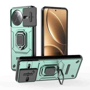 For Redmi K80 Pro Sliding Camshield TPU + PC Shockproof Phone Case with Holder(Green)