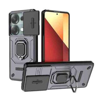 For Redmi Note 14S 4G Sliding Camshield TPU + PC Shockproof Phone Case with Holder(Purple)