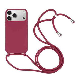 Candy Colors TPU Protective Phone Case with Lanyard For iPhone 17 Pro(Red)