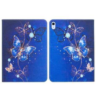 For iPad Air 13 2024 Colored Drawing Leather Tablet Case(Purple Butterfly)