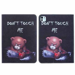 For iPad Pro 11 2024 Colored Drawing Leather Tablet Case(Bear)