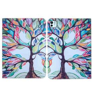 For iPad Pro 11 2024 Colored Drawing Leather Tablet Case(Life Tree)