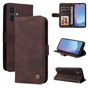 For Samsung Galaxy A25 5G Japan Version / A25e Skin Feel Life Tree Metal Button Leather Phone Case(Brown)