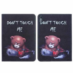 For Lenovo Tab M10 5G / K10 Pro 10.6 Colored Drawing Leather Tablet Case(Bear)